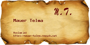 Mauer Telma névjegykártya